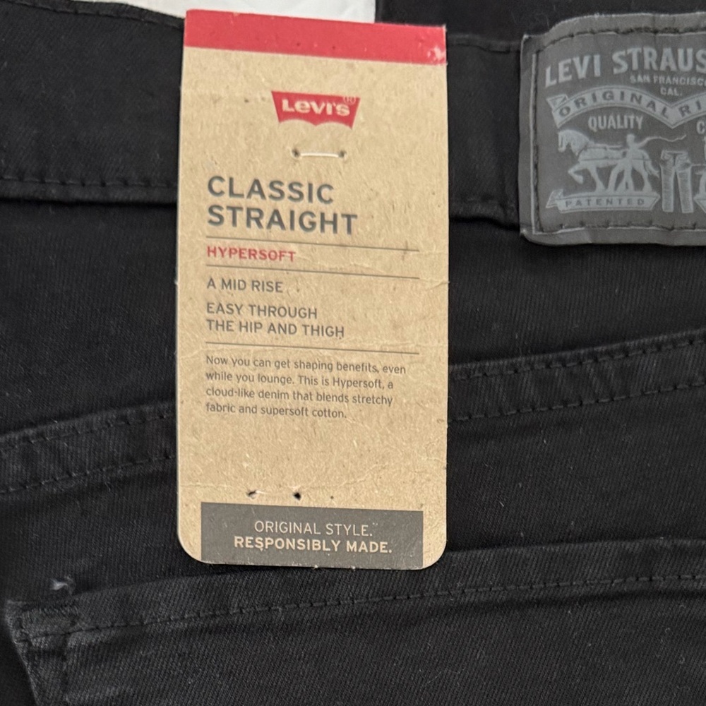 Levi's Classic Straight Black Jeans - Picture 9 of 12